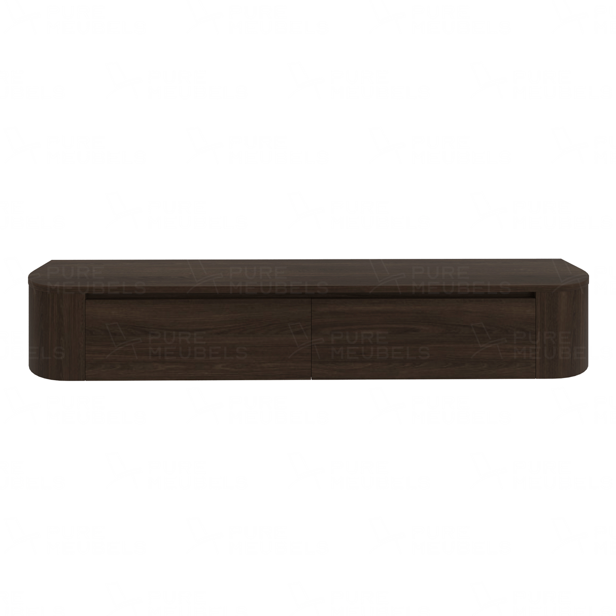 Dulce curved TV-Meubel zwevend walnut 180 cm
