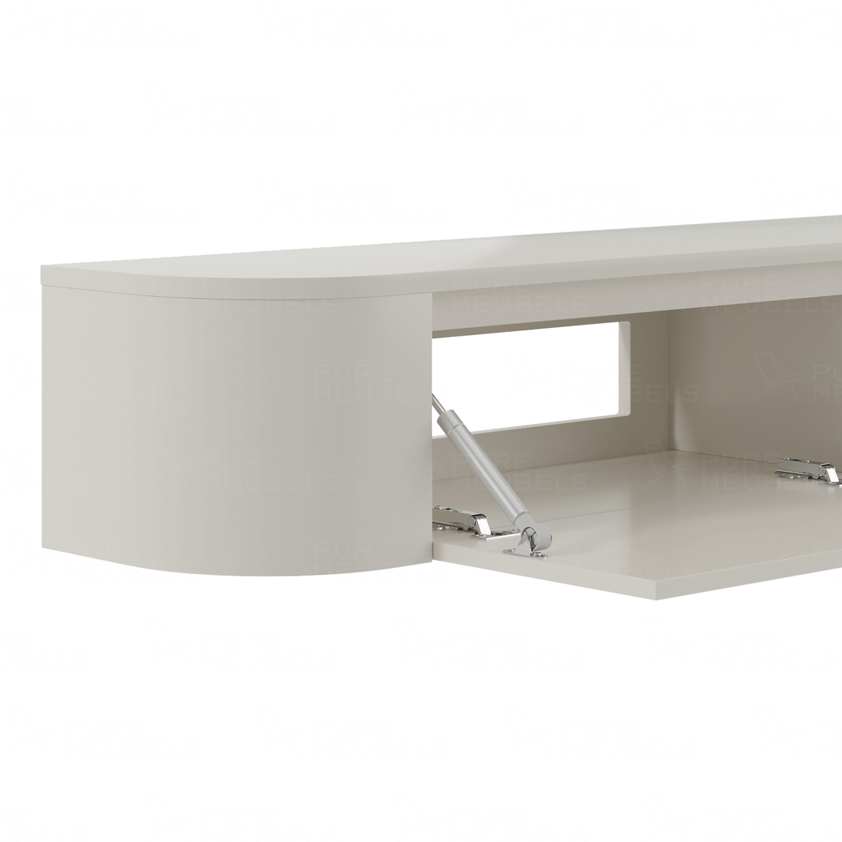 Dulce curved TV-Meubel zwevend beige 280 cm