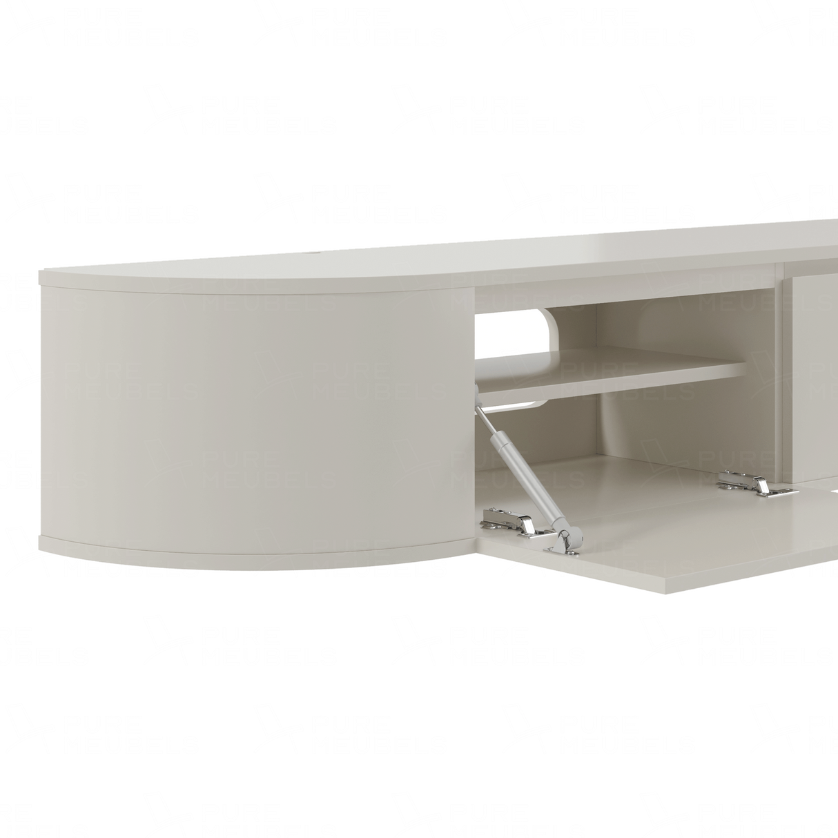 Aura curved TV-Meubel zwevend beige 180 cm