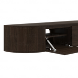 Aura curved TV-Meubel zwevend walnut 240 cm