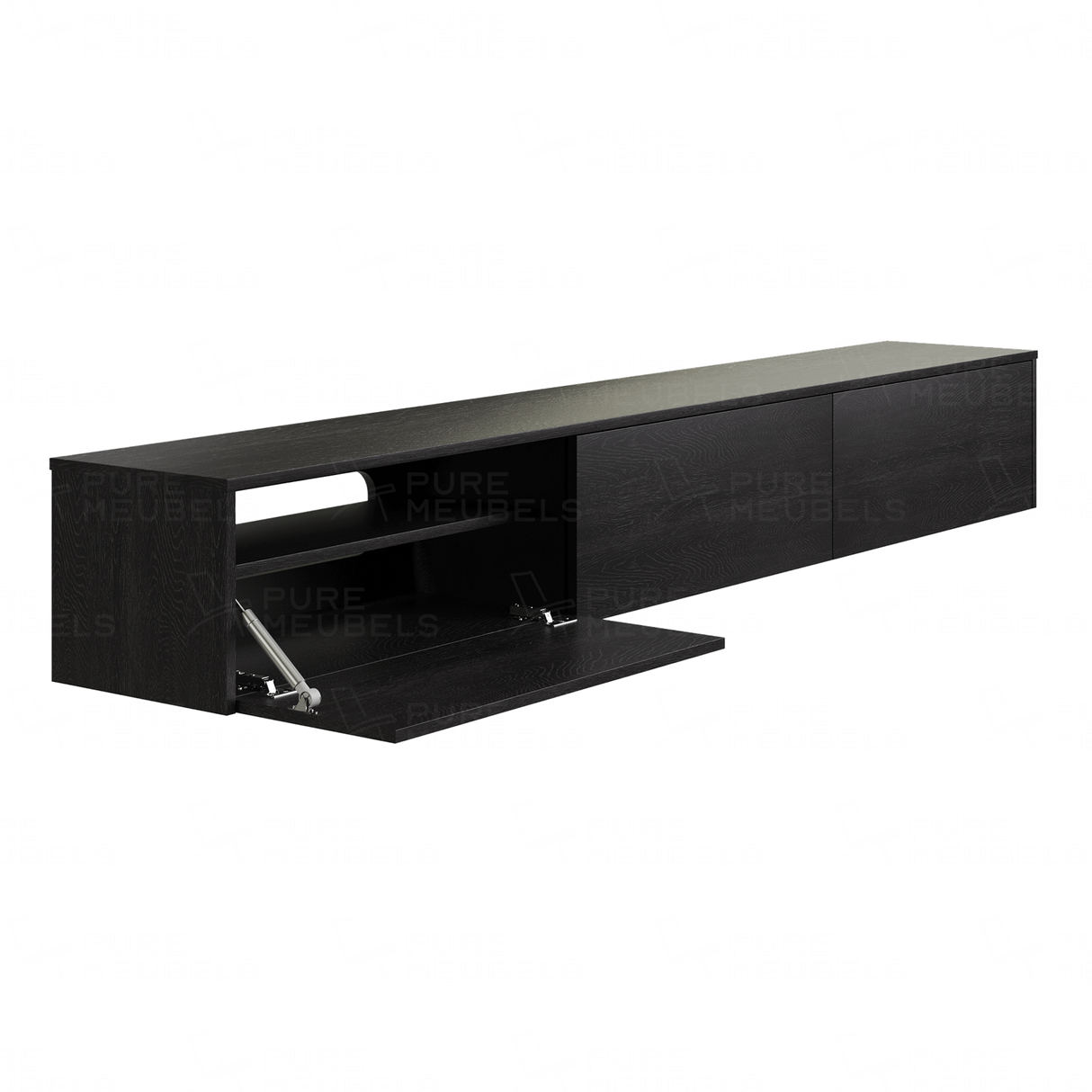 Madera TV-Meubel zwevend zwart 240 cm