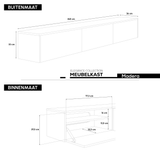 Madera TV-Meubel zwevend beige 240 cm