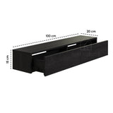 Gangkast zwevend zwart 100x20x15 cm