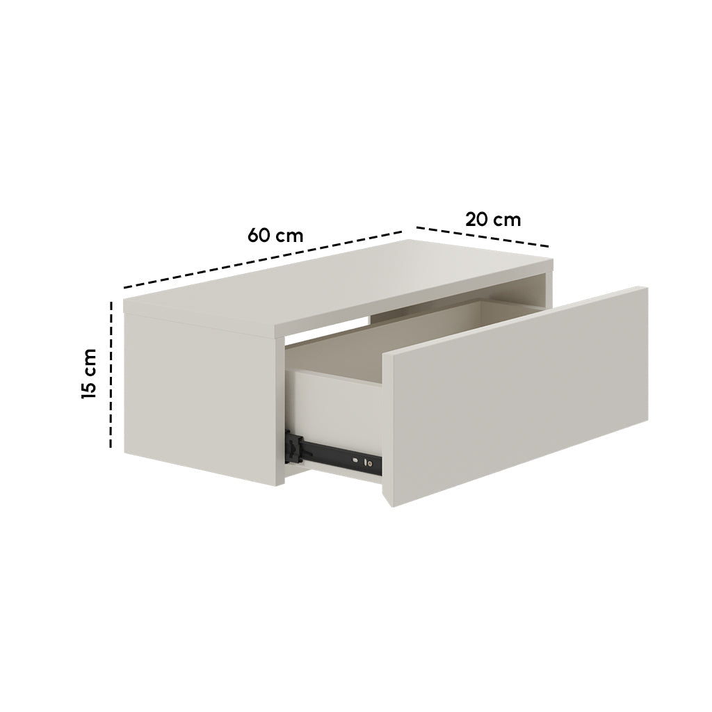 Gangkast zwevend beige 60x20x15 cm